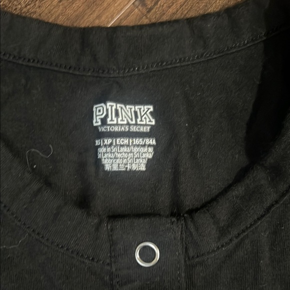 PINK Victoria's Secret Black Long Sleeve Henley - Picture 2 of 2